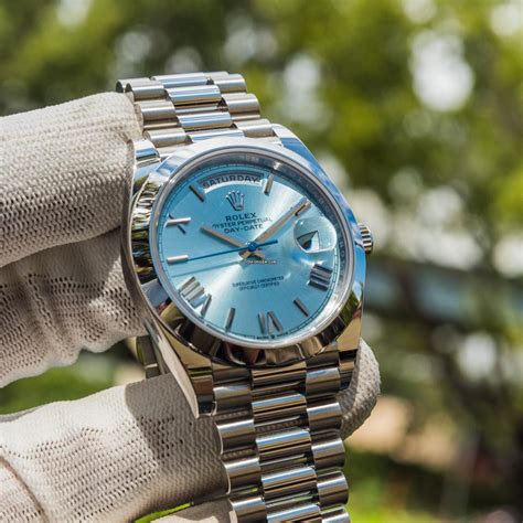 rolex day-date 40 ice blue|rolex day date platinum 40mm.